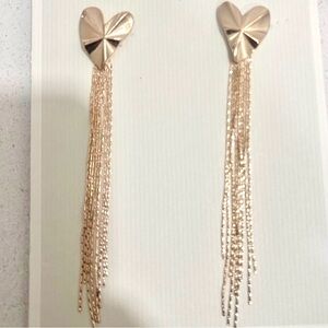 Ava & Aiden Gold Heart Dangle Earrings